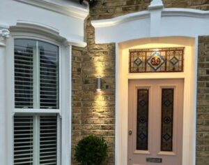 sash window and leaded door